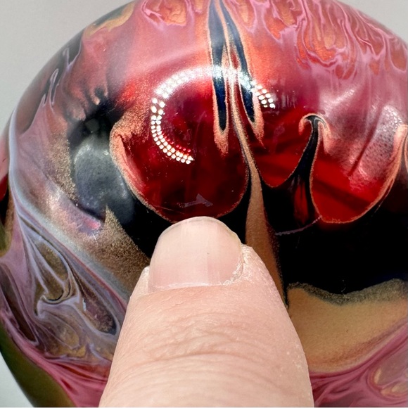 Pair of Marble Inside-Drip Painted Christmas Tree Glass Ball Ornaments - Picture 7 of 10